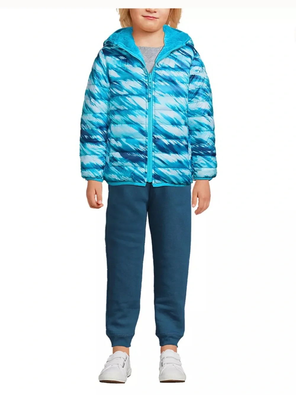 Lands’ End Kids Reversible Insulated Fleece Jacket - medium 8